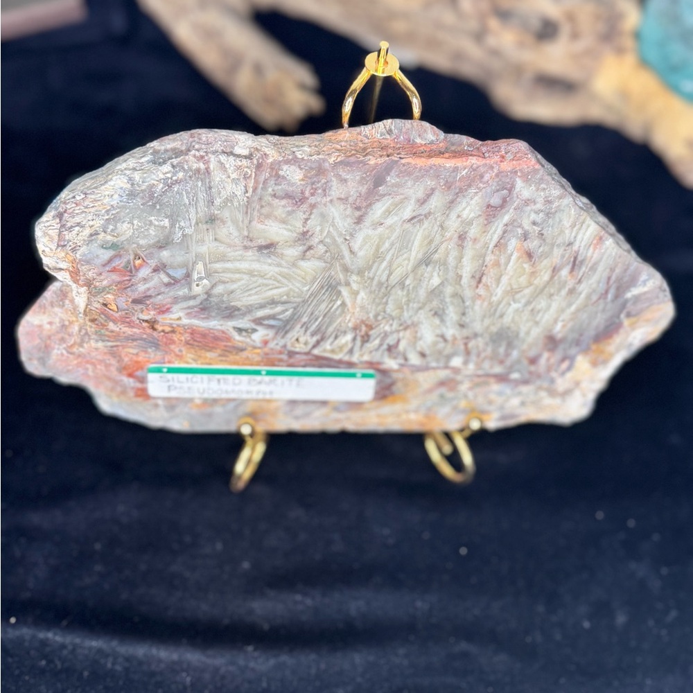 Barite Pseudomorph Slab Stunning Barite 11” Slab Mineral Crystal - Picture 7 of 8